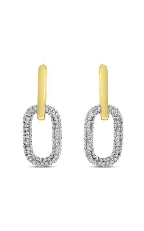 E10584 - EA- 14K YG DIA GOLD LINK EARRING D=.81CTS