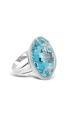 15ct Blue topaz and diamond ring w/ .61ct of diamonds