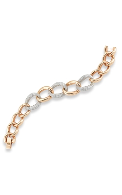 Rose Gold and diamond oval Link Bracelet