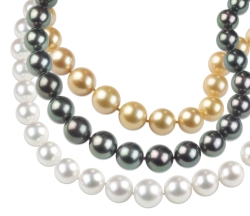 Black, White and Golden Pearl Necklace