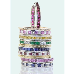 Stackable Diamond/Ruby/Sapphire Wedding Bands