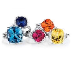 Color Stone and Diamond Rings