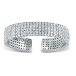 18K White Gold Diamond Cuff Bracelet