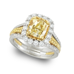 18K White/Yellow Gold Fancy Yellow Diamond Ring