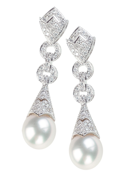 White South Sea Pearl and Diamond Earring