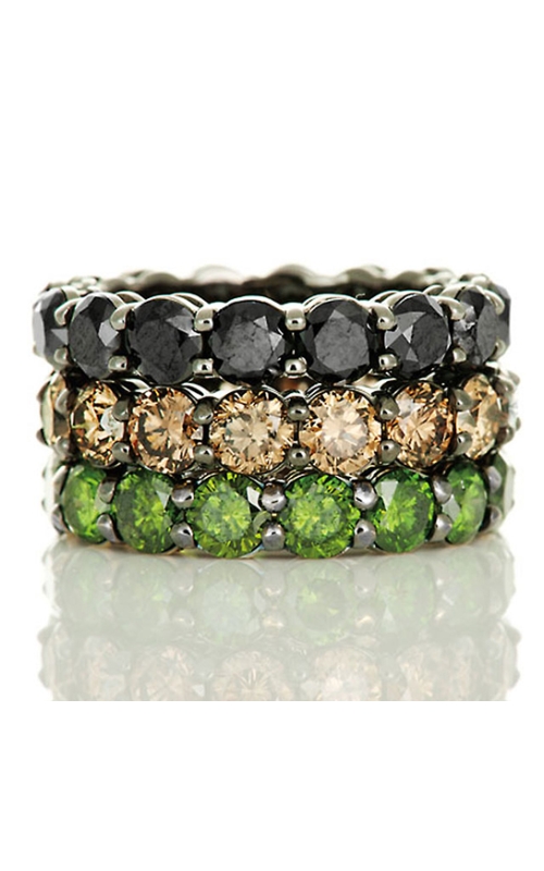 Stackable Sapphire, Cognac Diamond, and Tsavorite Eternity Bands