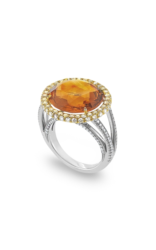 WR Design Platinum and 18kyg Citrine Diamond Ring