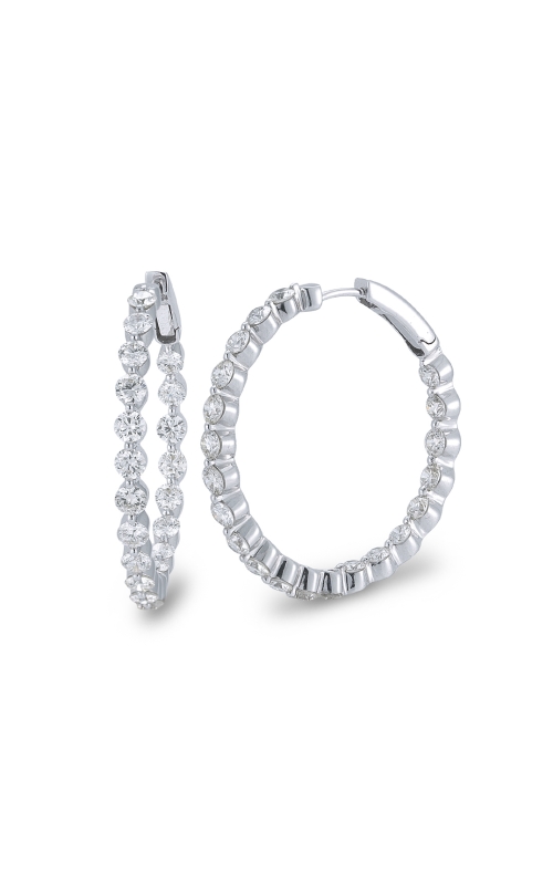 18K White Gold Inside-Out Hoops