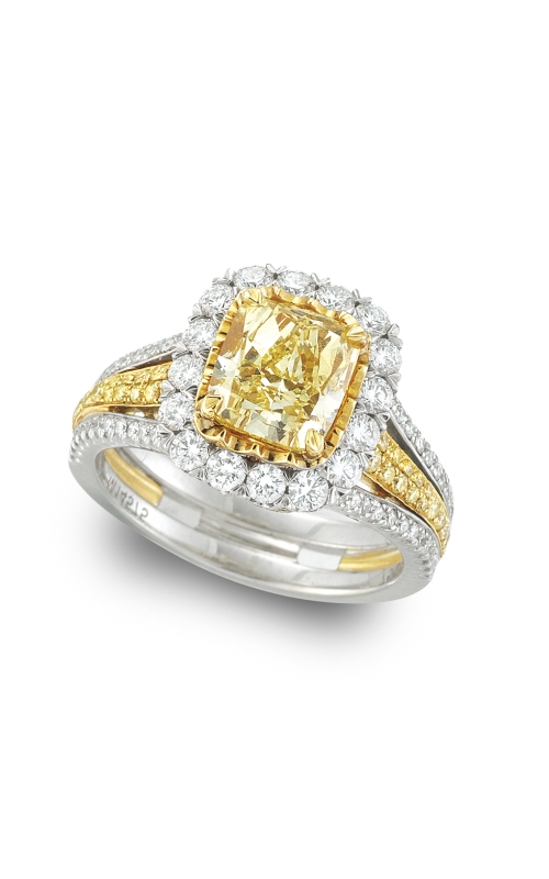 18K White/Yellow Gold Fancy Yellow Diamond Ring