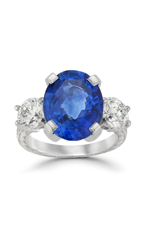 7.96ct Oval Sapphire w Platinum Diamond Ring - GIA certified