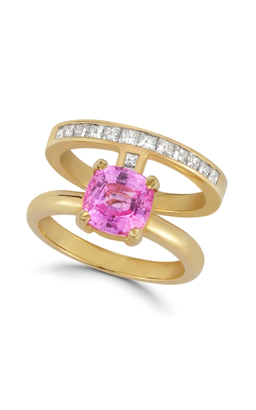 14k Yellow Gold Pink Sapphire Ring